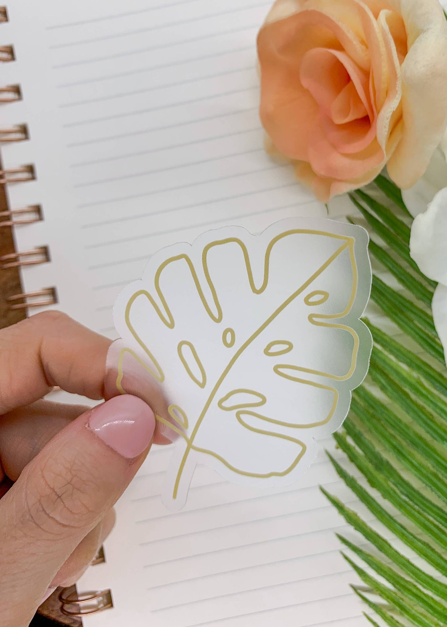 Clear Golden Leaf Sticker