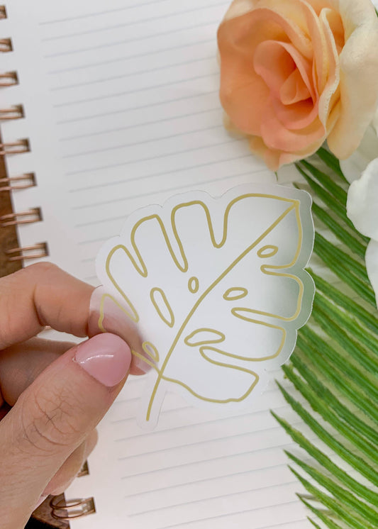 Clear Golden Leaf Sticker